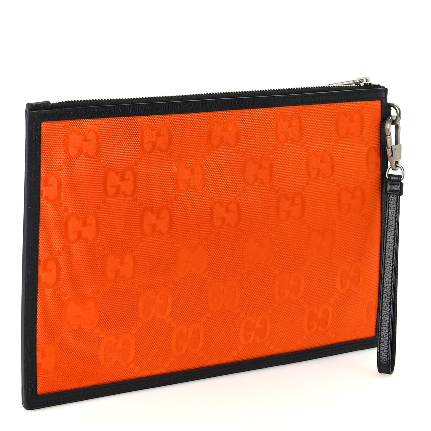 Econyl Nylon Monogram Off The Grid Zip Pouch Carrot Orange