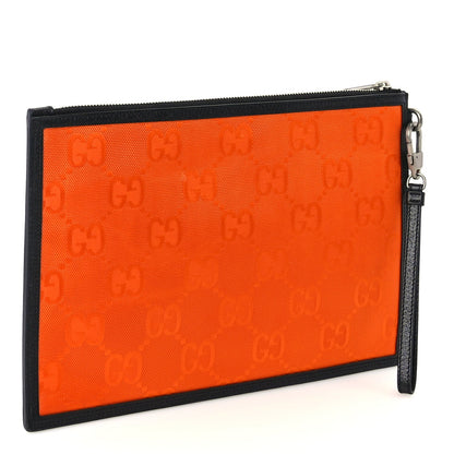Gucci Econyl Nylon Monogram Off The Grid Zip Pouch Carrot Orange 4 of 9