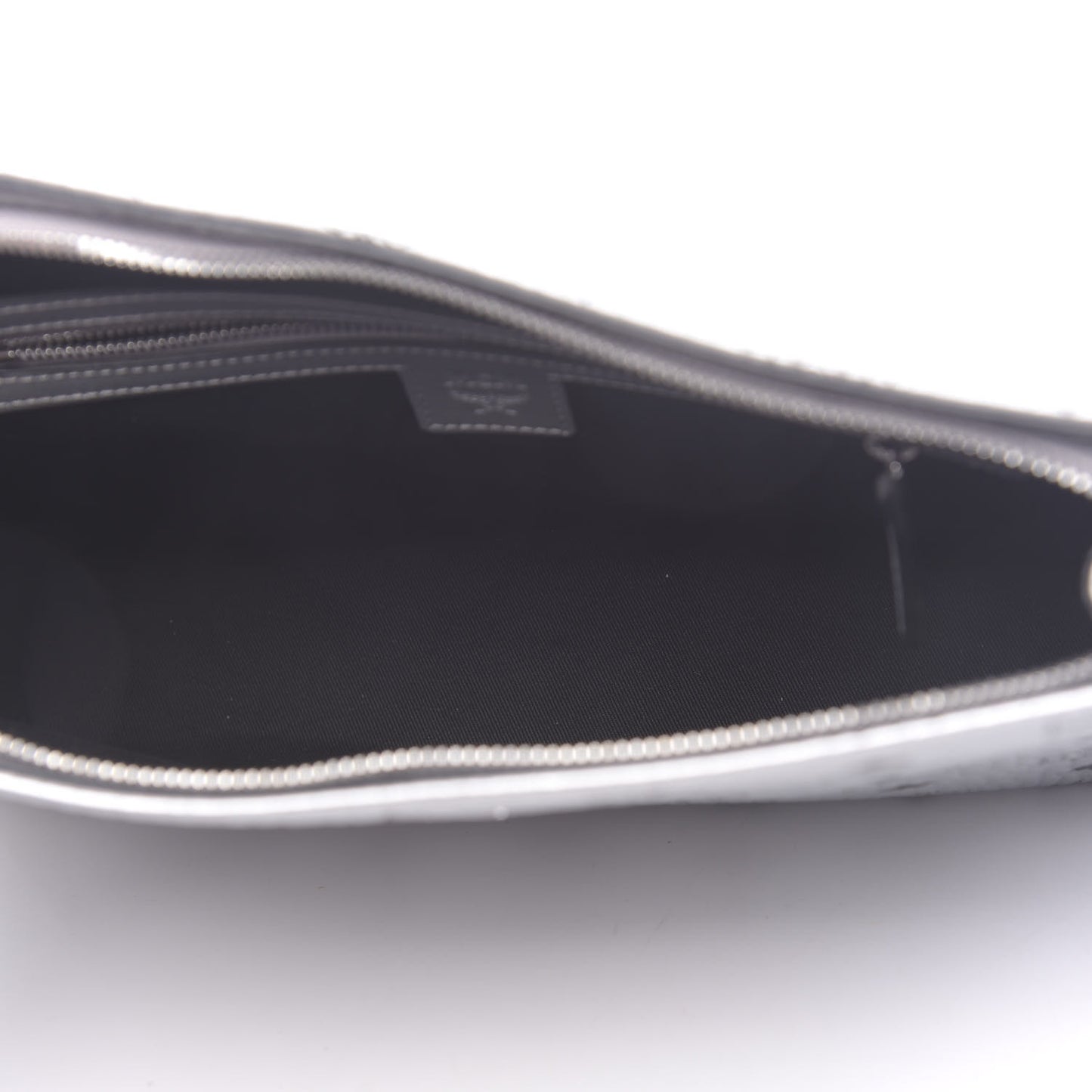 Metallic Visetos Zip Pouch Silver