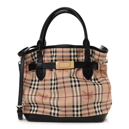 Burberry Haymarket Check Medium Golderton Tote Black 1 of 12