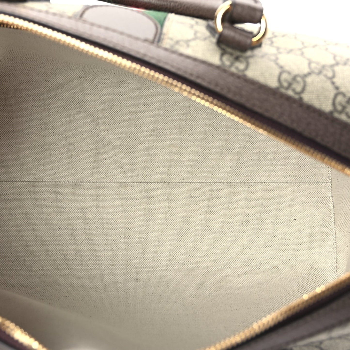 GG Supreme Monogram Web Medium Ophidia Top Handle Bag Beige Ebony