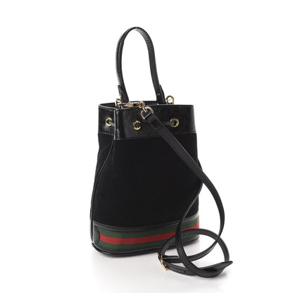 Gucci Suede Patent Web Small Ophidia Bucket Bag Black 3 of 10
