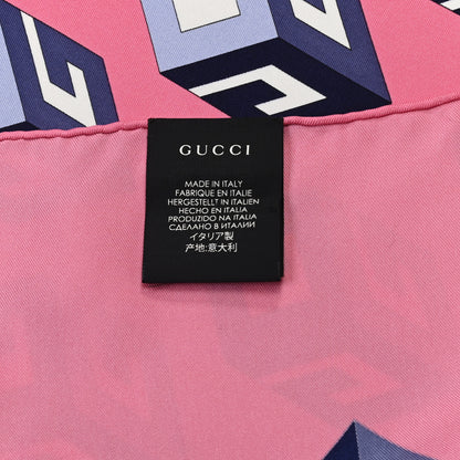 Gucci Silk GG Wallpaper Print Scarf Pink 3 of 4