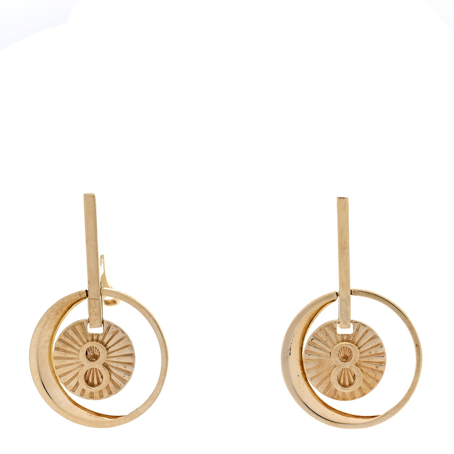 Foundrae 18K Yellow Gold Karma Medallion Earrings 1 of 5