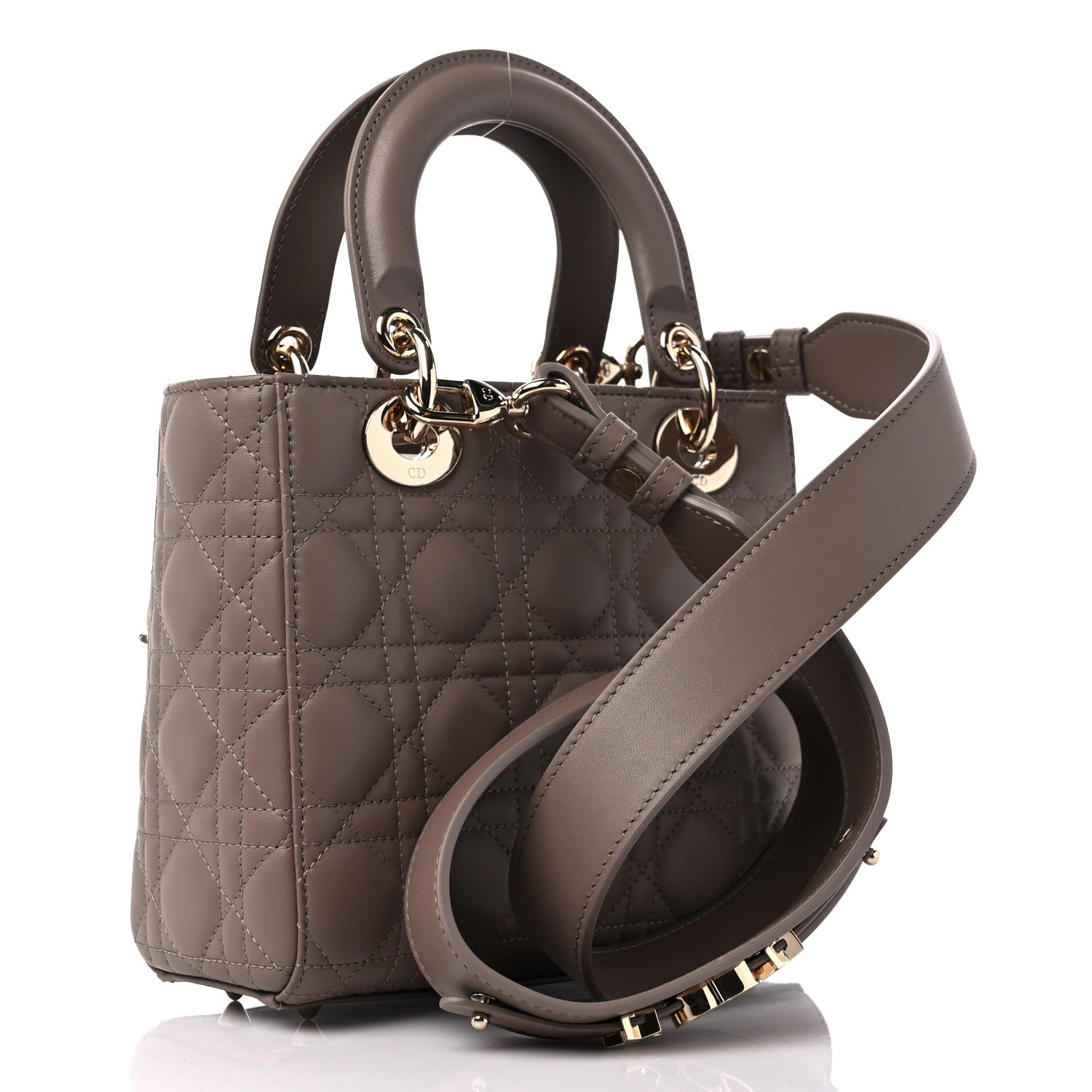 Christian Dior Lambskin Cannage Small My ABCDior Lady Dior Warm Taupe 3 of 8