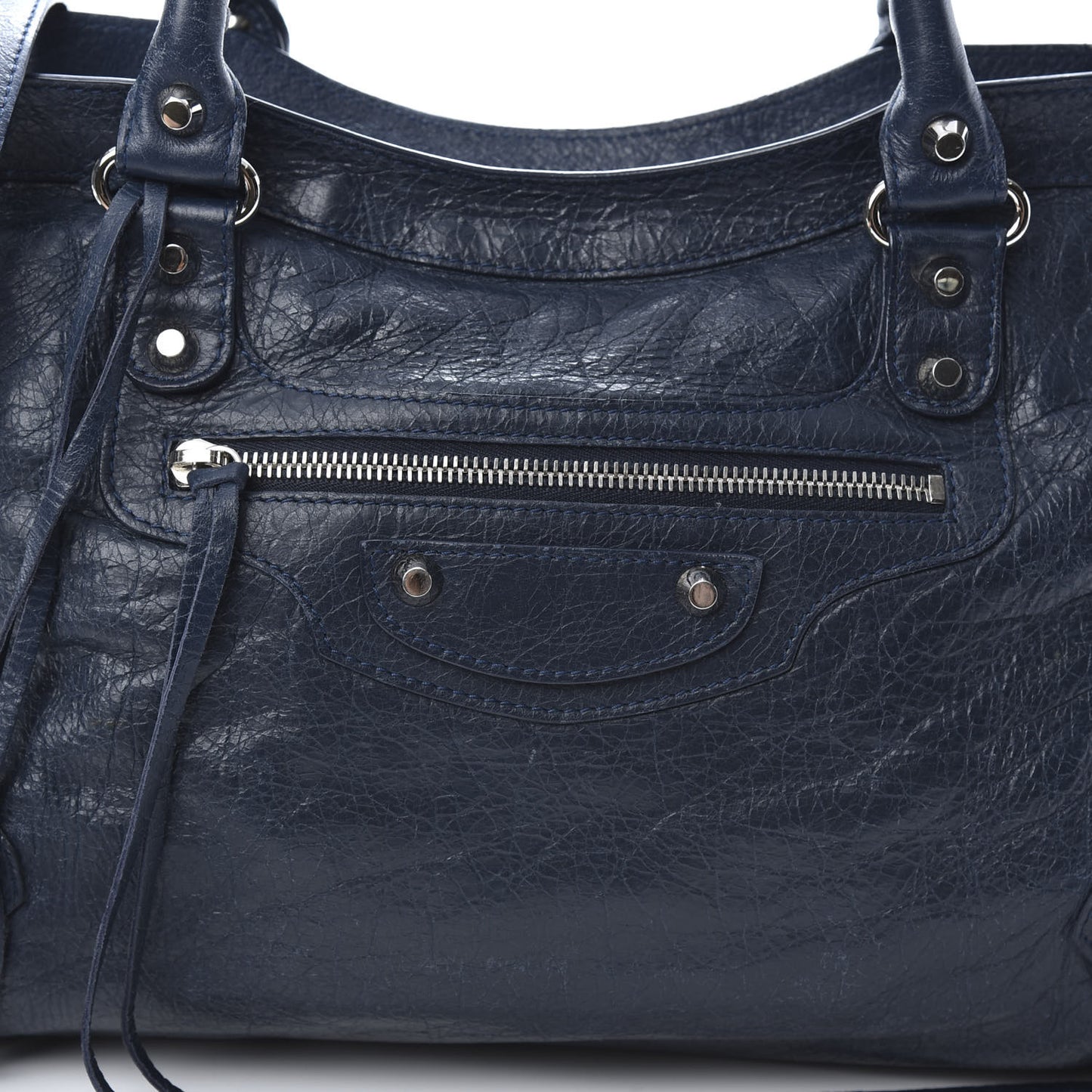 Agneau Classic Silver Hardware City Blue Obscur