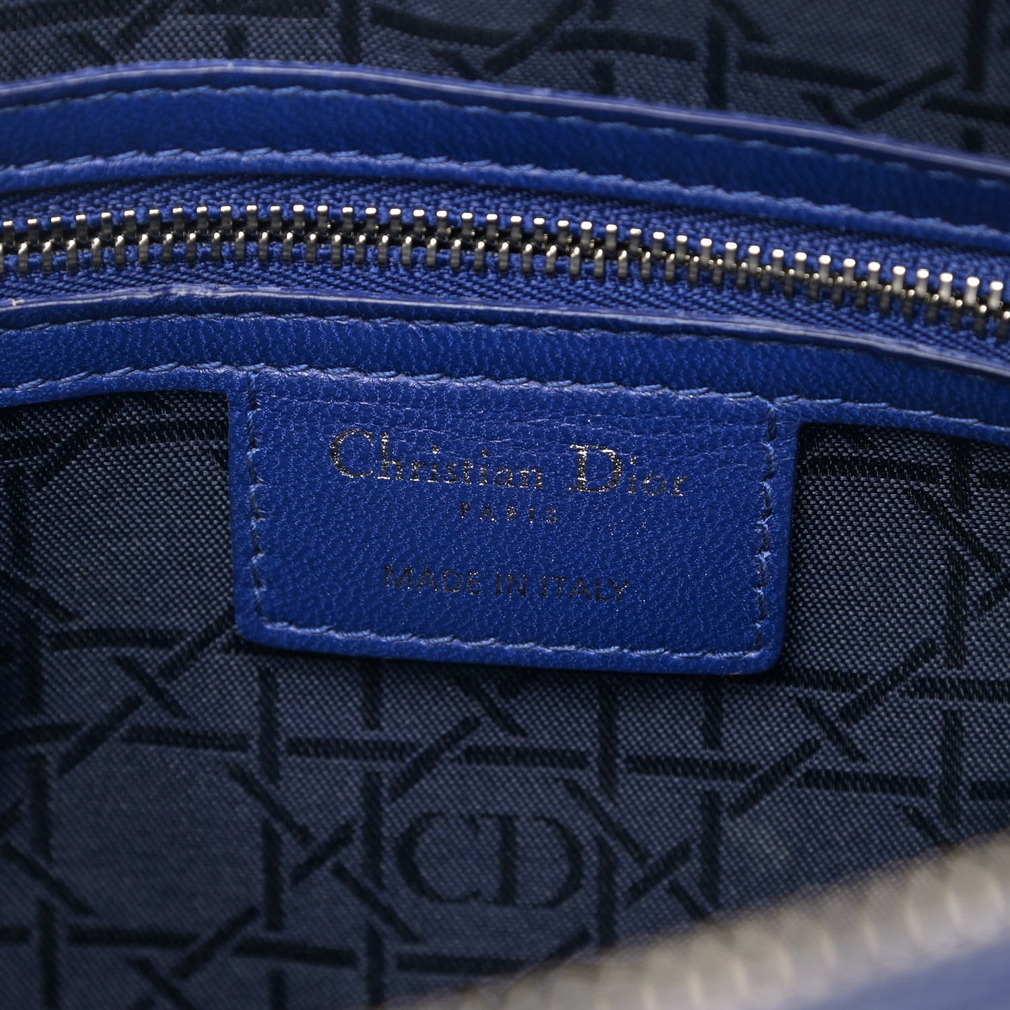 Lambskin Cannage Large Lady Dior Blue