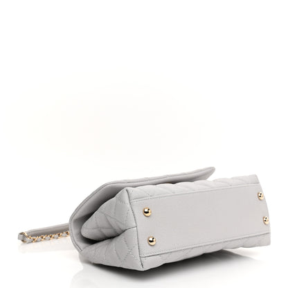 Chanel Caviar Quilted Mini Coco Handle Flap Light Grey 6 of 21