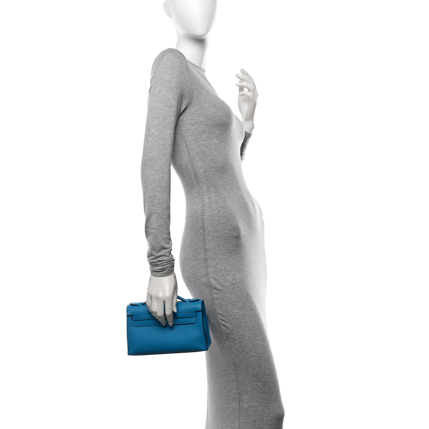 Hermes Swift Kelly Pochette Clutch Bleu Frida 2 of 10