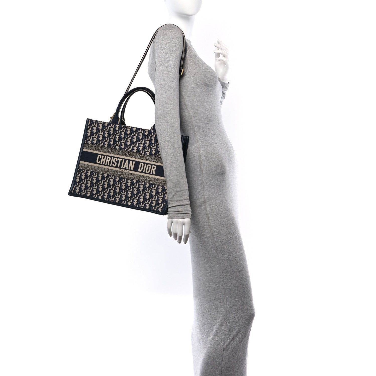 Christian Dior Oblique Calfskin Medium Book Tote With Strap Blue Multicolor 2 of 12