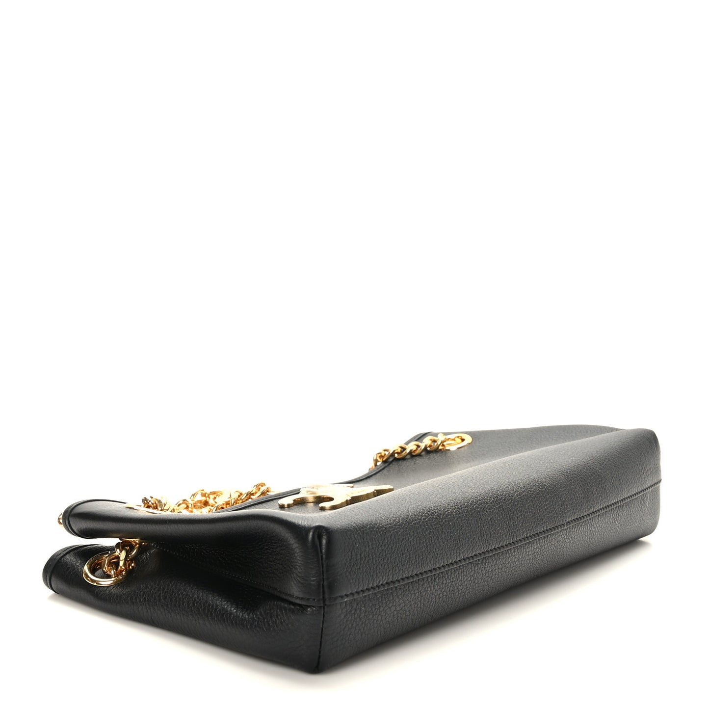 Supple Grained Calfskin Medium Newspaper Bag Black