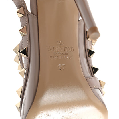Valentino Garavani Patent Nappa Rockstud Ankle Strap 100mm Pumps 37 Poudre 6 of 8