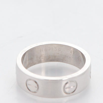 Cartier 18K White Gold 5.5mm LOVE Ring 49 4.75 3 of 4