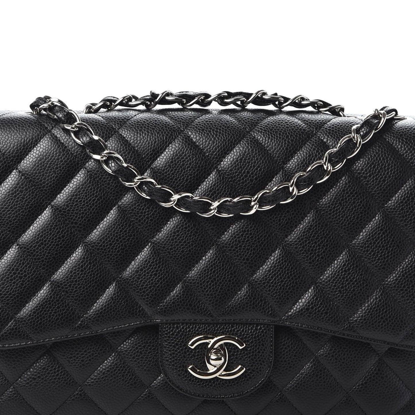 Caviar Quilted Jumbo Single Flap Black