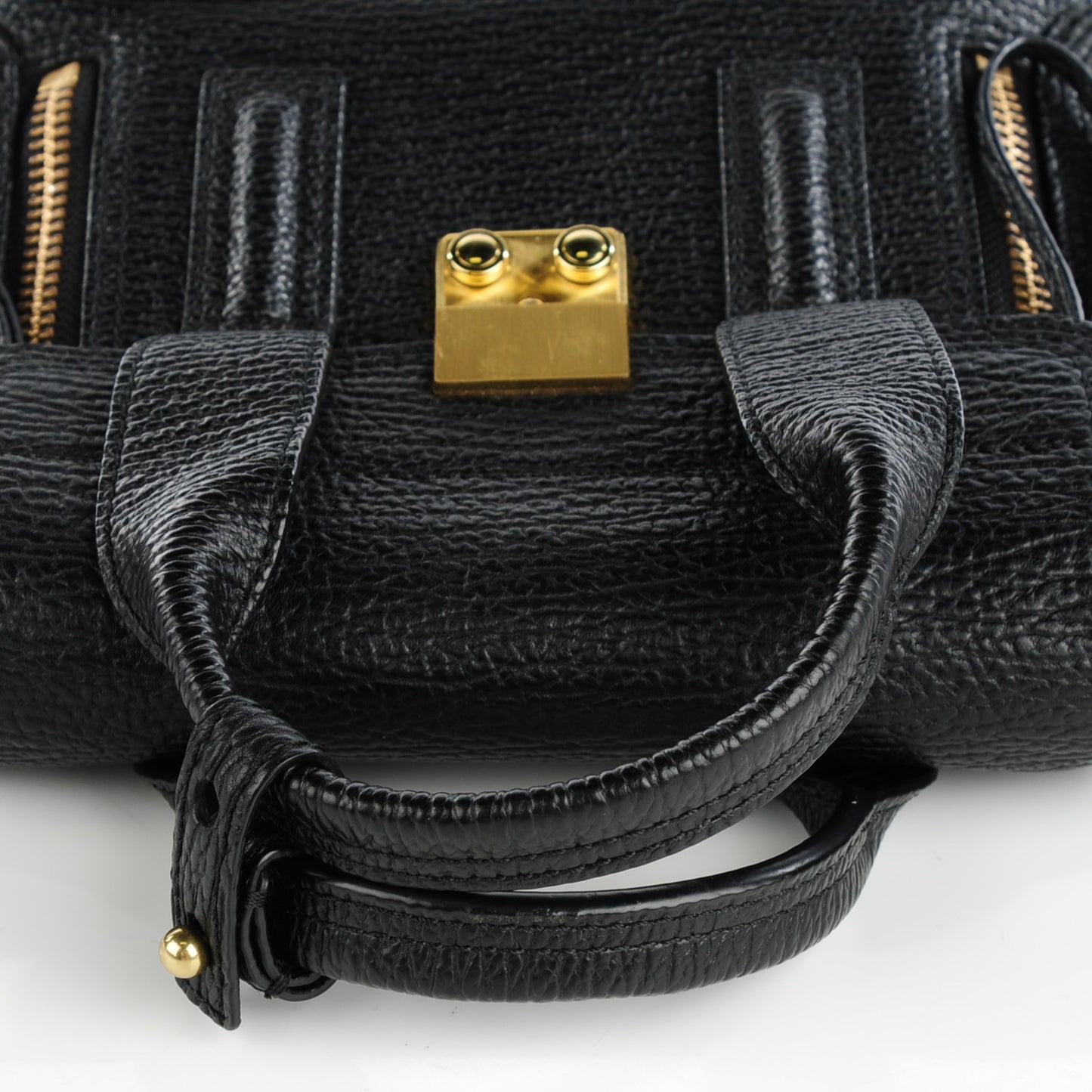 3.1 Textured Calfskin Mini Pashli Satchel Black