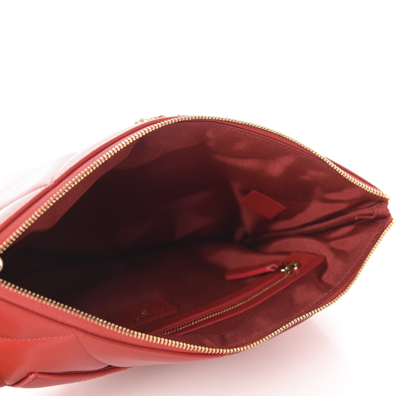 Chanel Goatskin Quilted Large 19 Cosmetic Case Red 5 of 8