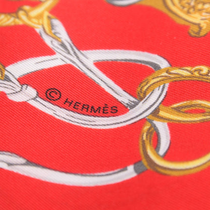 Hermes Silk Brides De Gala Maxi Twilly Capucine Rouge Vieil Or 4 of 5