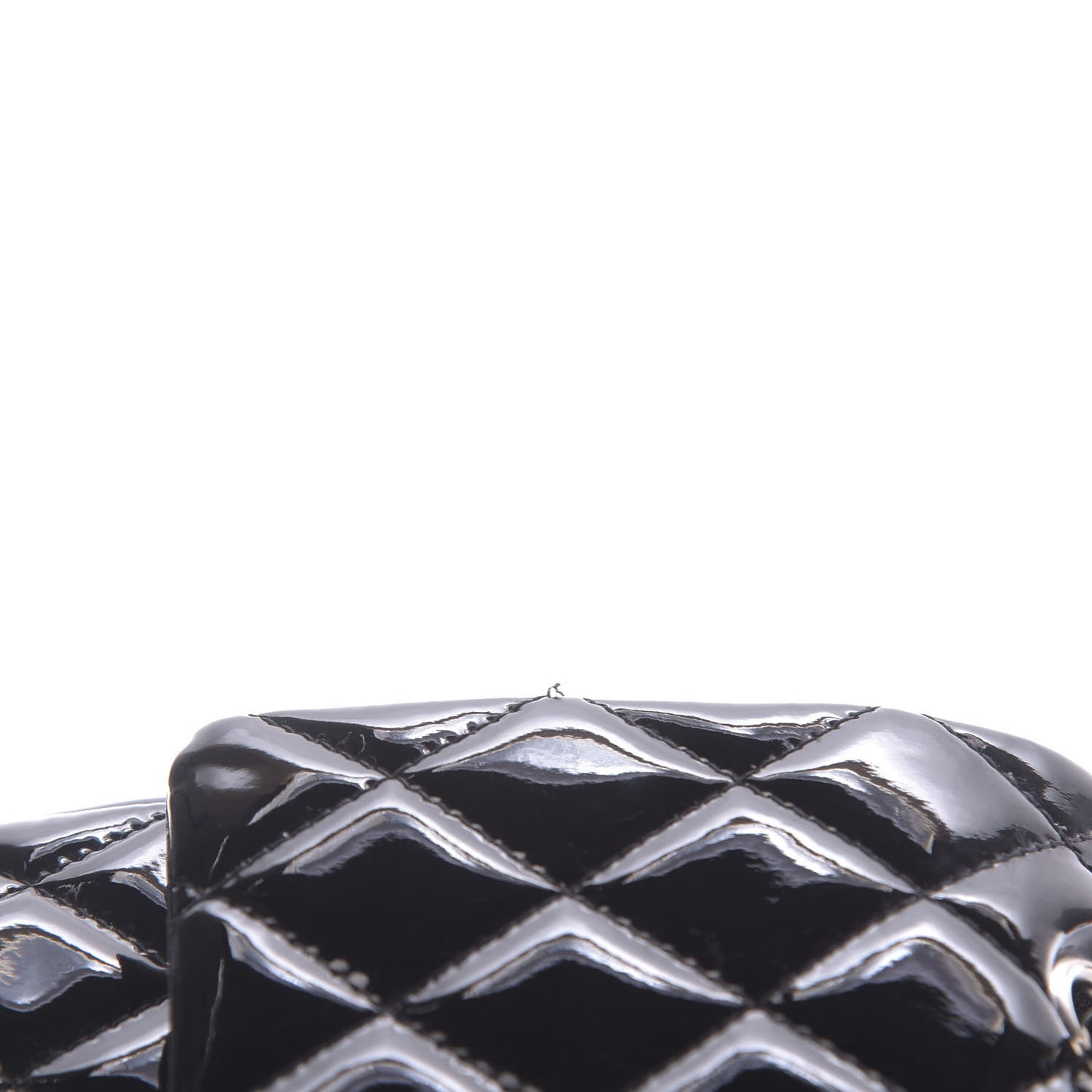 Patent Quilted Medium Double Flap Black