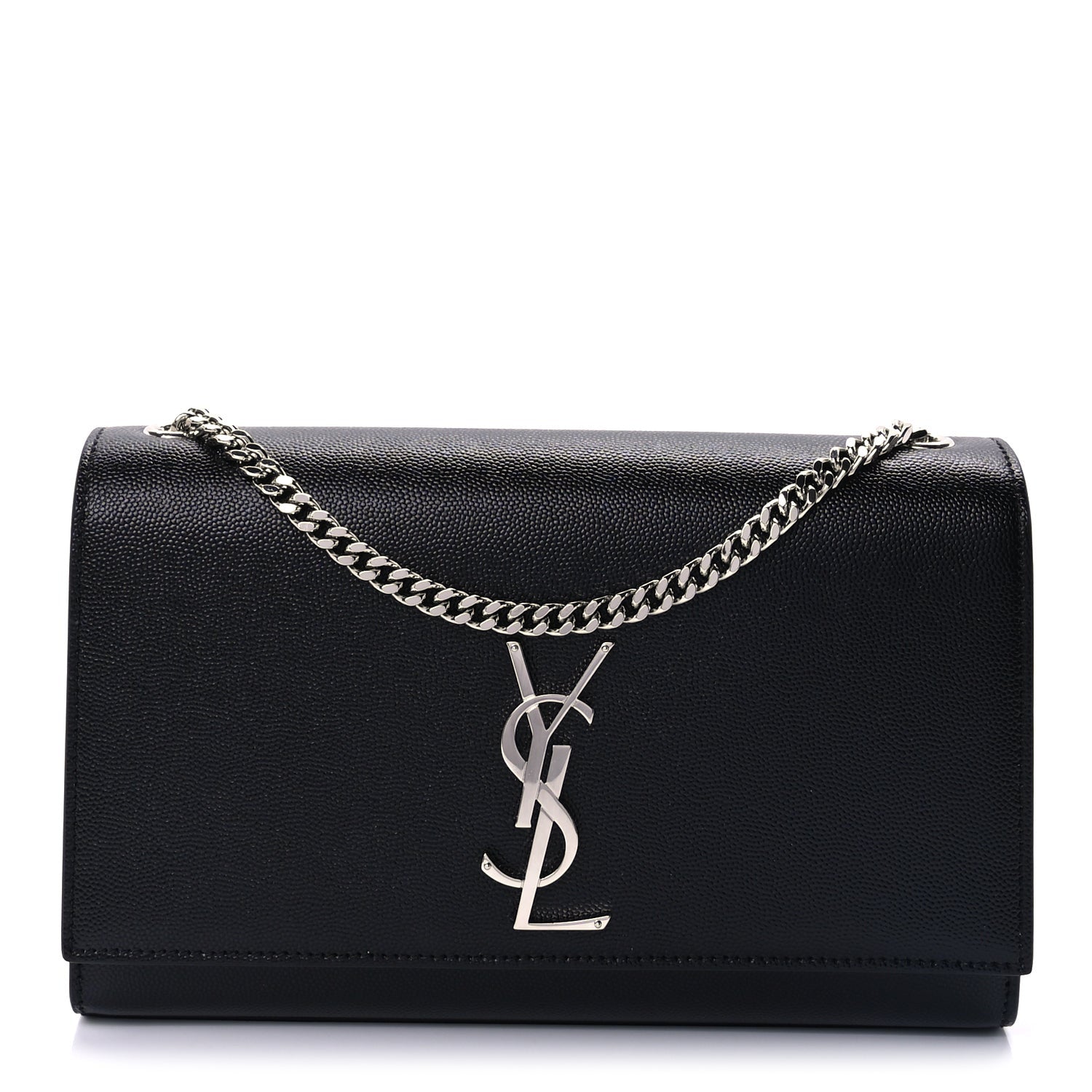 Saint Laurent Grain De Poudre Medium Classic Monogram Kate Satchel Black 1 of 7