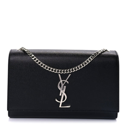 Saint Laurent Grain De Poudre Medium Classic Monogram Kate Satchel Black 1 of 7