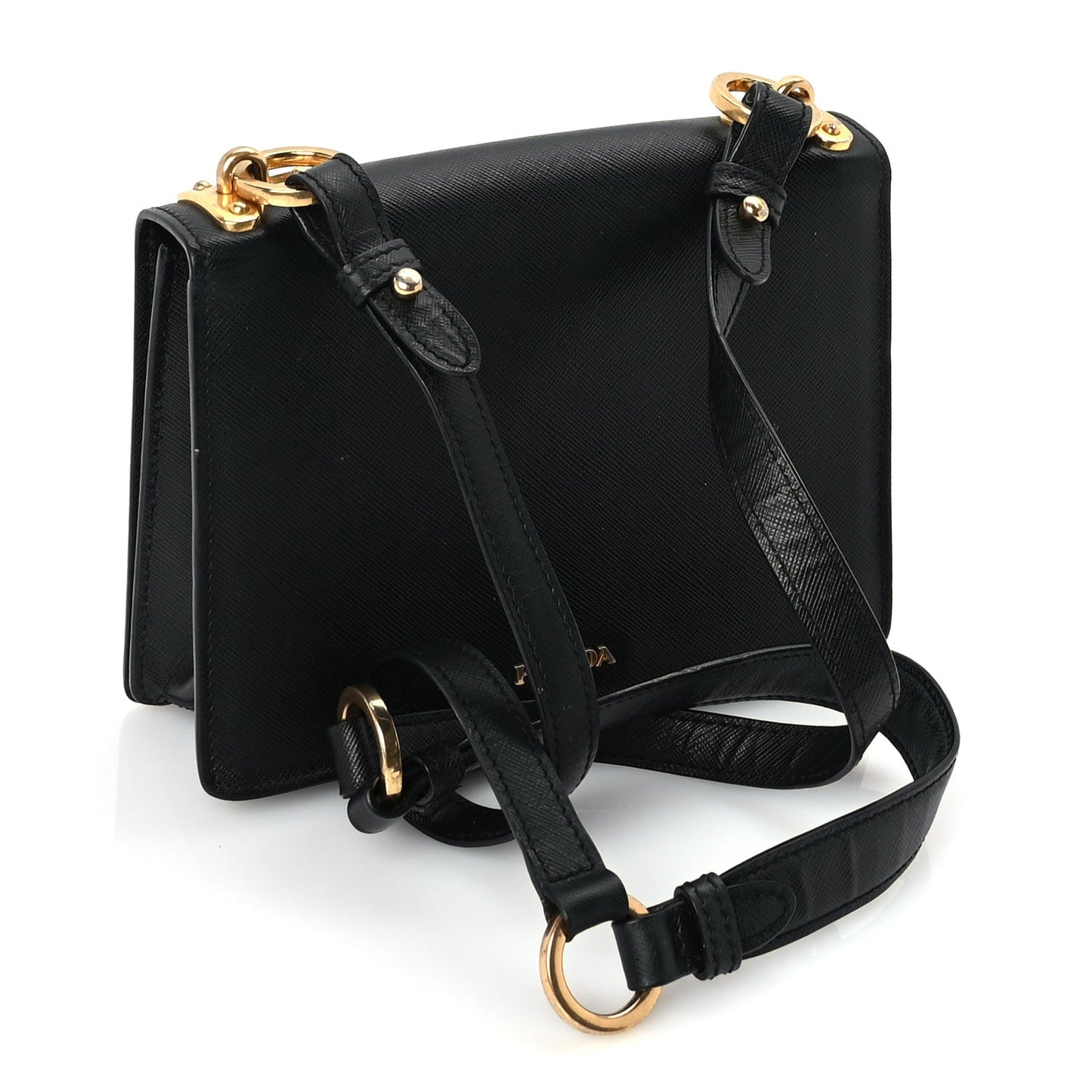 Saffiano Corolle Crossbody Bag Black