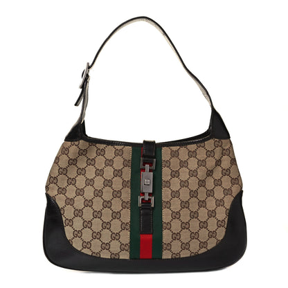 Gucci Monogram Web Jackie O Hobo Dark Brown 1 of 11
