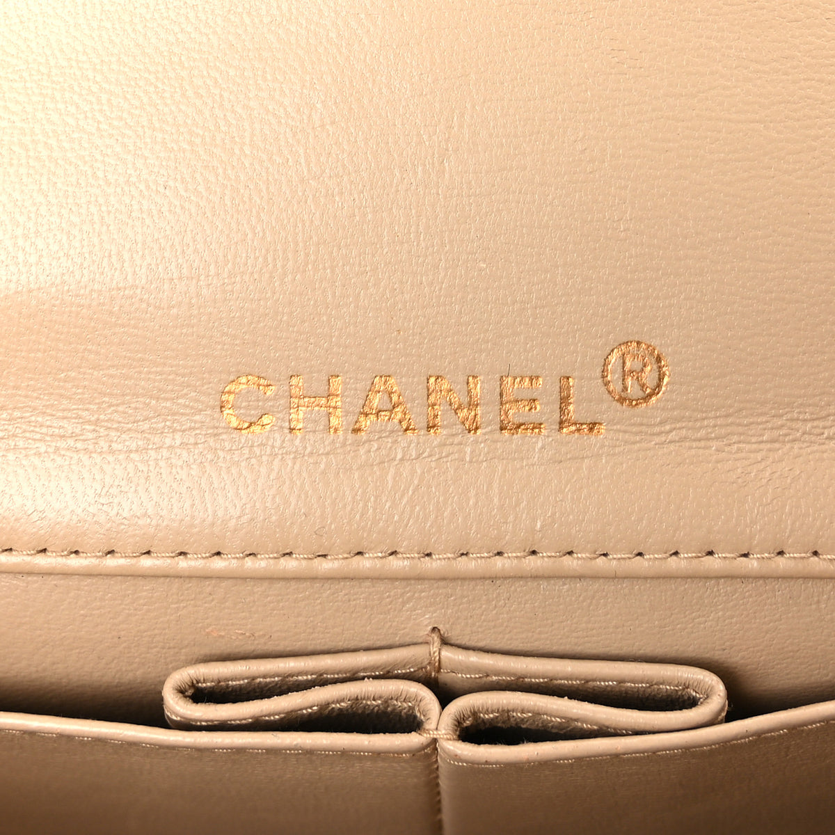 Lambskin Quilted Mini Single Flap Beige