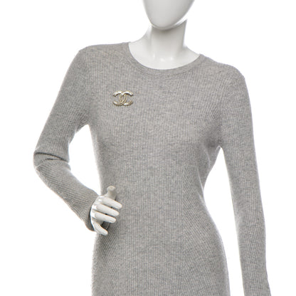 Chanel Baguette Crystal CC Brooch Light Gold 2 of 4