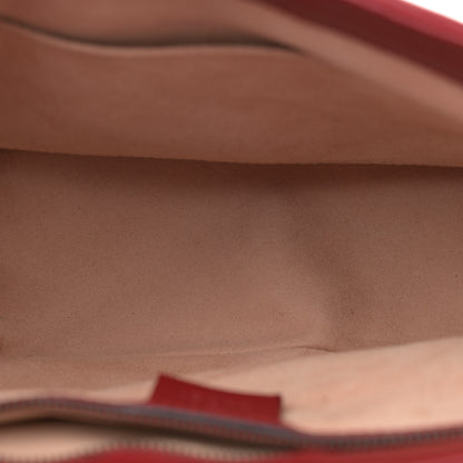 Gucci Vintage Effect Calfskin Matelasse Diagonal Small Torchon GG Marmont Top Handle Shoulder Bag Black Romantic Cherry 5 of 14