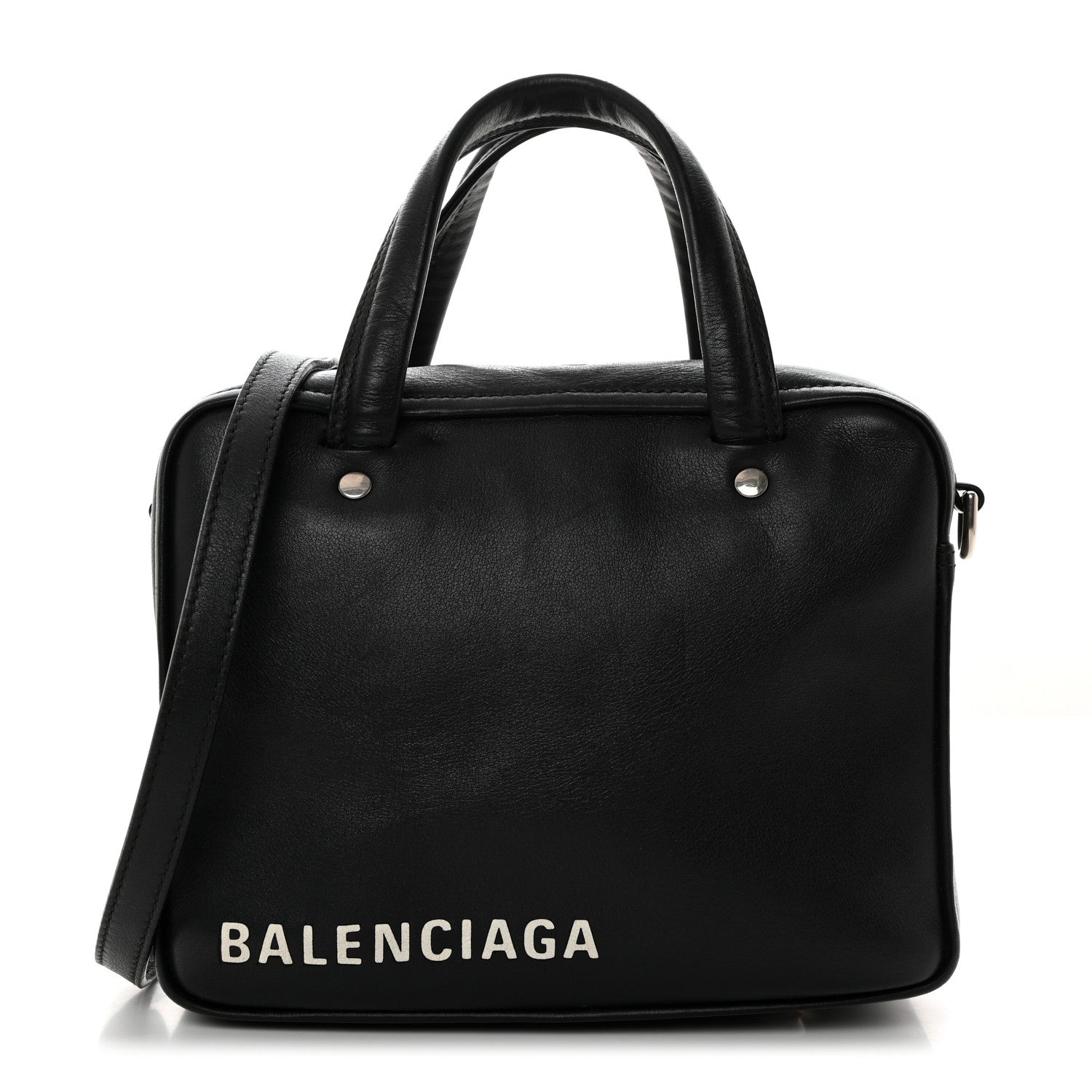Balenciaga Shiny Day Calfskin XS Triangle Square Bag Black 1 of 10