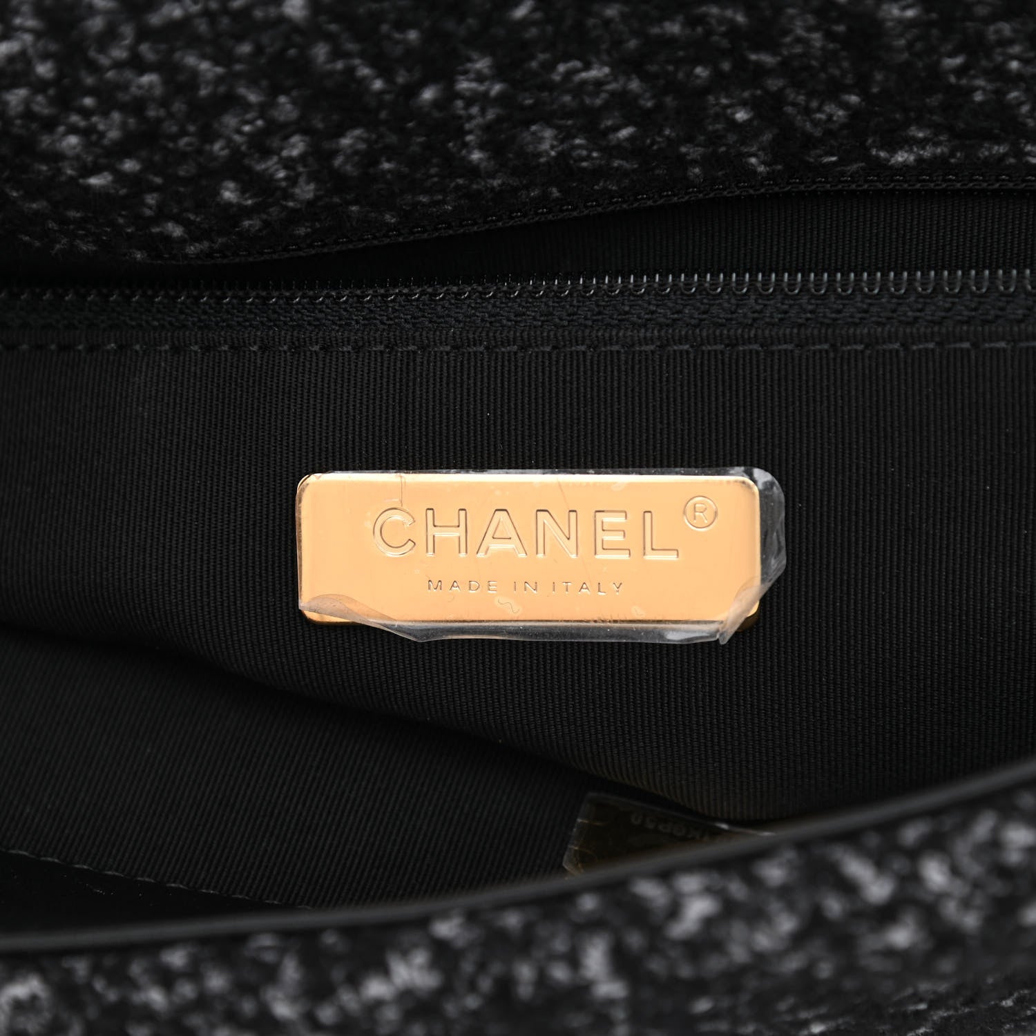 Chanel Tweed Quilted Large Chanel 19 Flap Black Grey 6 of 11