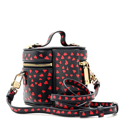 Christian Dior Lambskin Heart Print Micro Lady Dior Vanity Case Blue Red 2 of 8