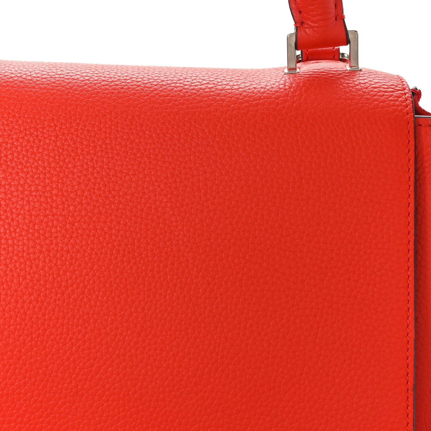 Drummed Calfskin Suede Medium Trapeze Coquelicot