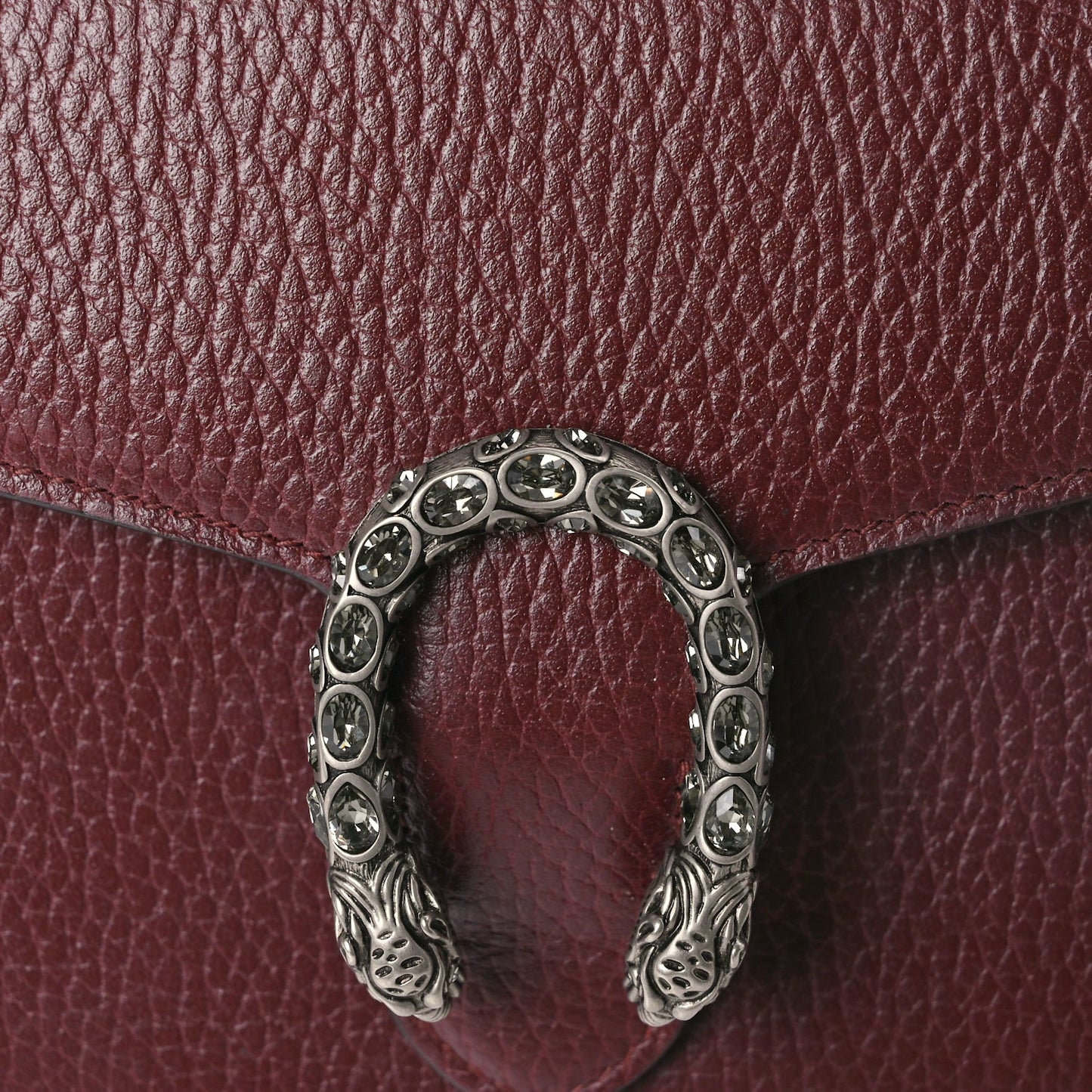 GUCCI Dollar Calfskin Crystal Mini Dionysus Chain Wallet Vintage Bordeaux Vintage Bordeaux