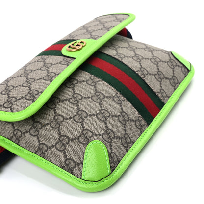 Gucci GG Supreme Monogram Web Small Ophidia Belt Bag Beige Ebony Electric Green Ebony Electric Green 8 of 9
