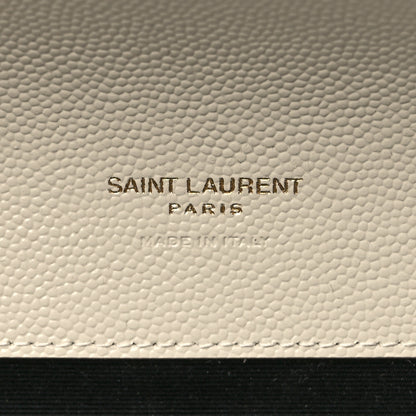 Saint Laurent Grain De Poudre Matelasse Chevron Monogram Envelope Clutch Crema Soft 6 of 8