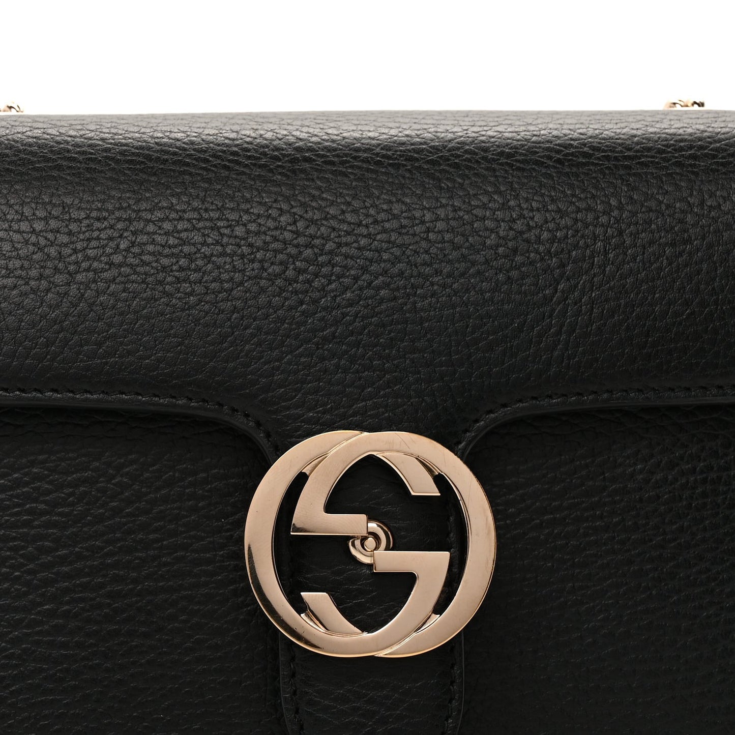 Dollar Calfskin Small Interlocking G Shoulder Bag Black