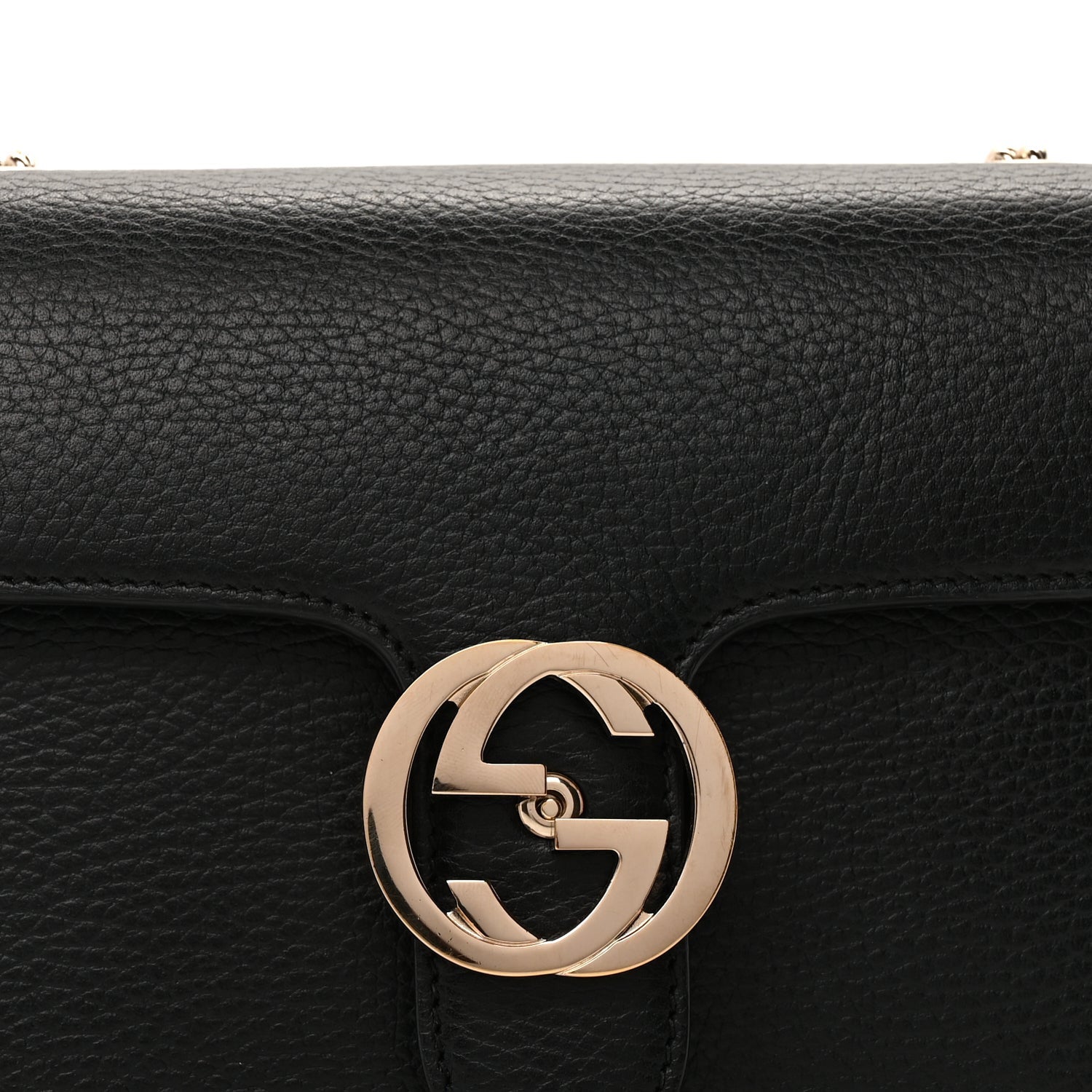 Gucci Dollar Calfskin Small Interlocking G Shoulder Bag Black 6 of 8