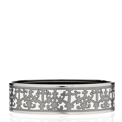 Hermes Enamel Printed Wide Balcons du Guadalquivir Bracelet 70 Silver 3 of 5