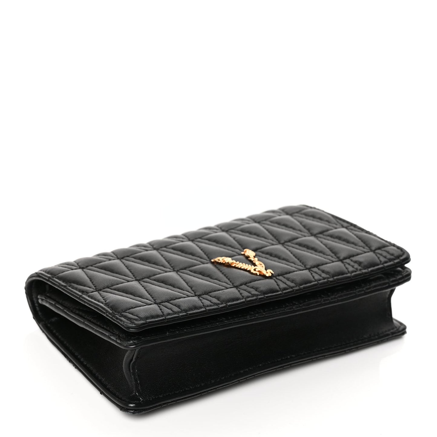 Nappa Quilted Virtus Clutch Bag Black