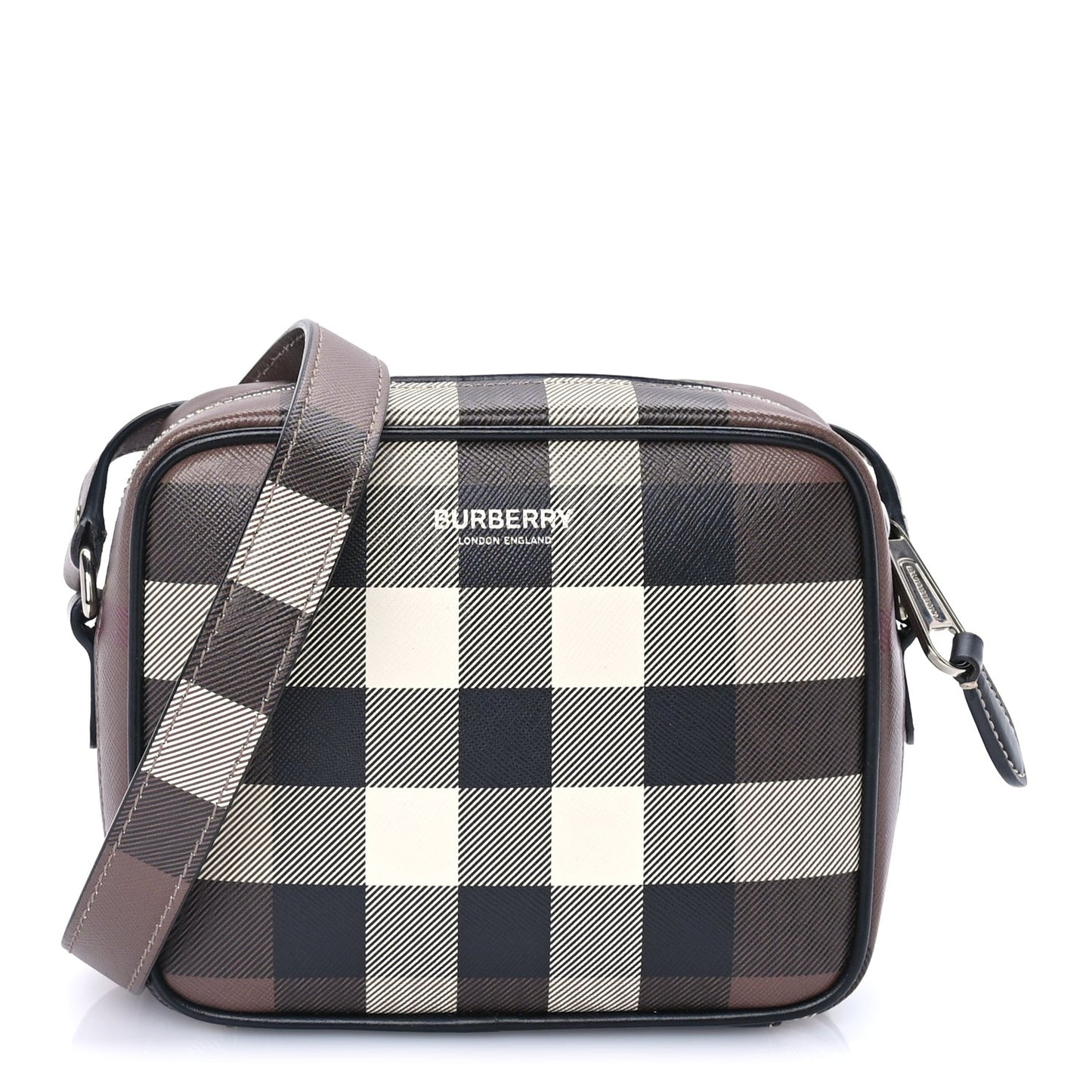 Canvas Check Crossbody Bag  Birch Brown