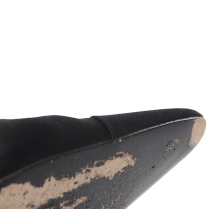 Chanel Satin Crystal Slingback Cap Toe Pumps 39 Black 10 of 11