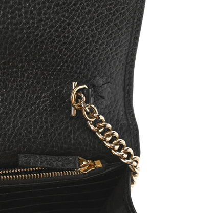 Gucci Dollar Calfskin Interlocking G Chain Wallet Black 9 of 9