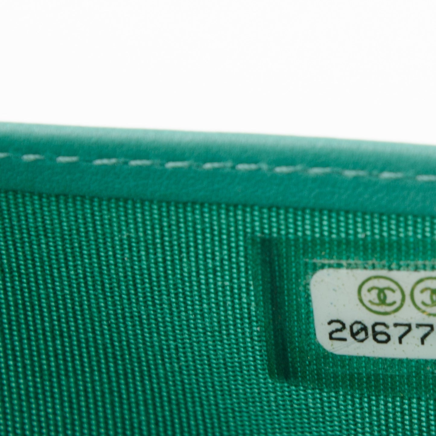 Lambskin Quilted Boy Yen Wallet Light Green