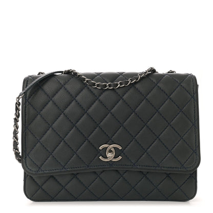 Chanel Caviar Quilted Flap With Chain Blue 1 of 7