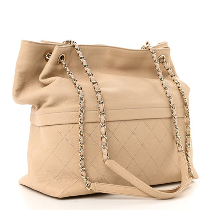 Chanel Caviar Stitched Shopping Tote Beige 3 of 7