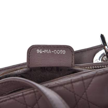 Christian Dior Lambskin Cannage Medium Lady Dior Grey 7 of 7