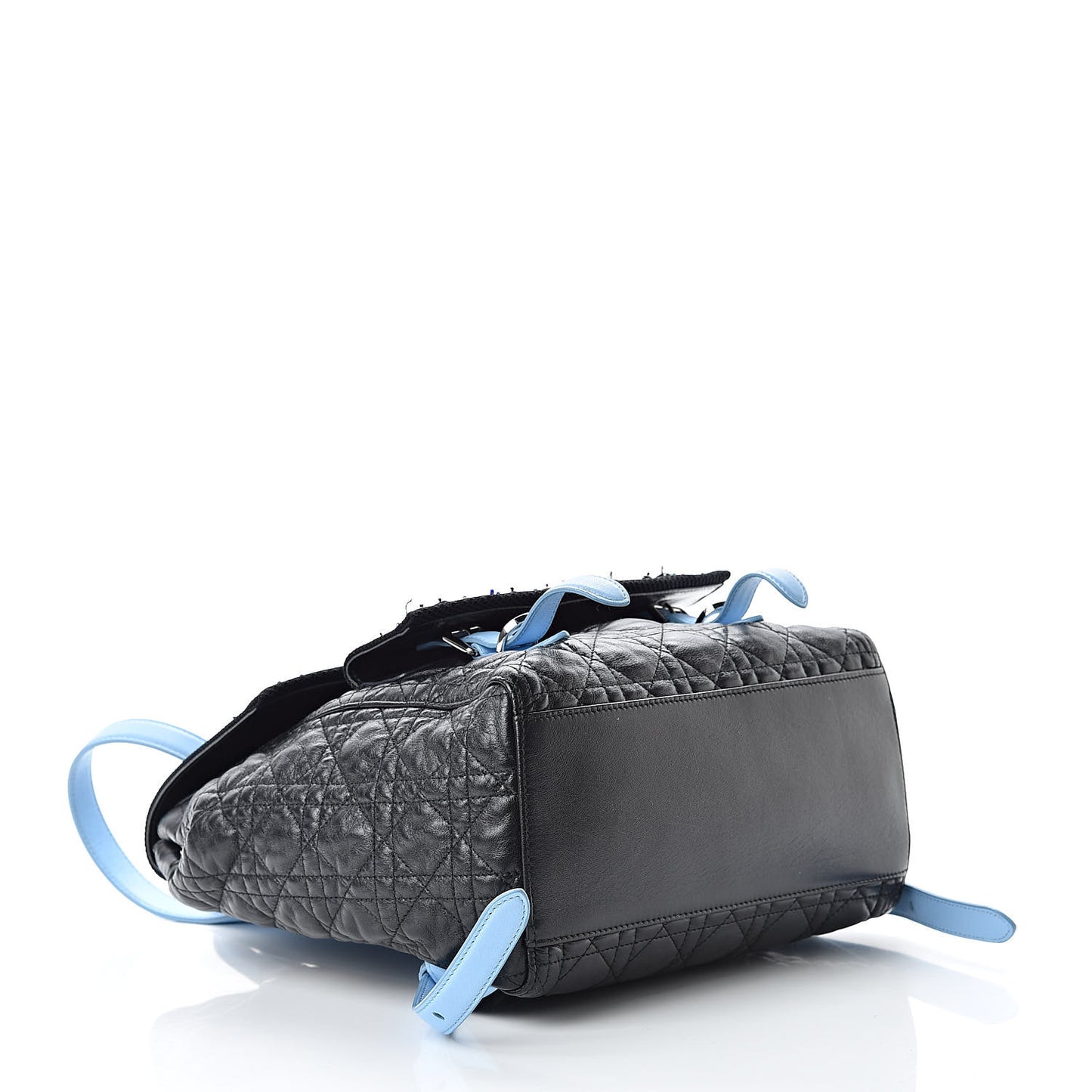 Lambskin Cannage Embellished Small Stardust Backpack Light Blue Black