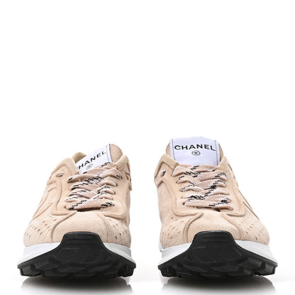 Chanel Suede Goatskin CC Sneakers 37 Light Pink 3 of 7