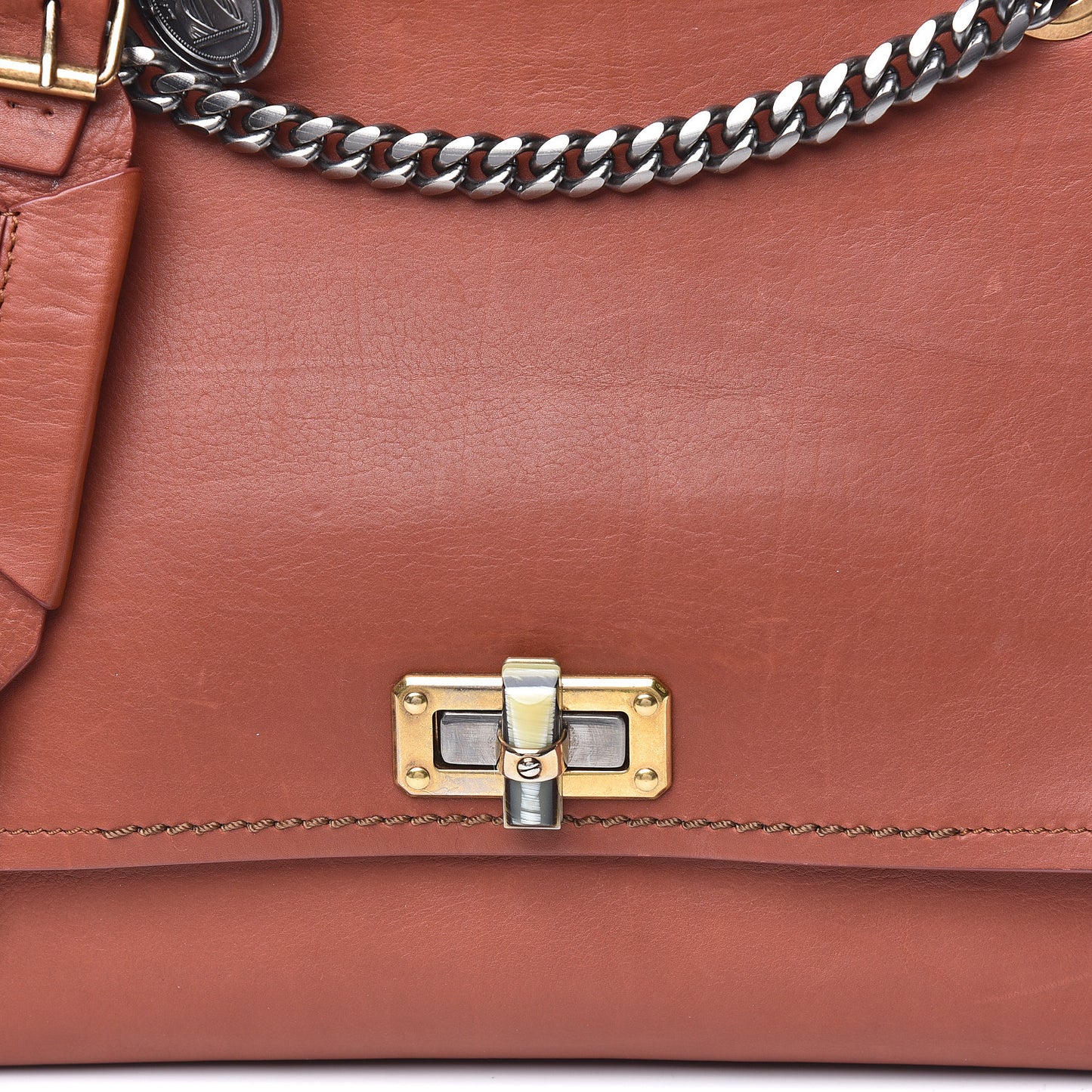 Calfskin Medium Happy Shoulder Bag Beige